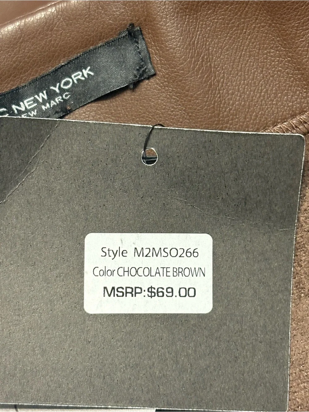 Marc New York NWT size Small Chocolate Brown Faux Leather Belted Pencil Skirt